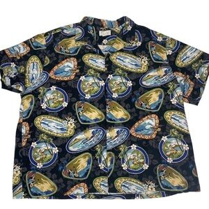 Vintage Kolekole Hawaiian Cotton Button-Up Shirt Sz 4XL